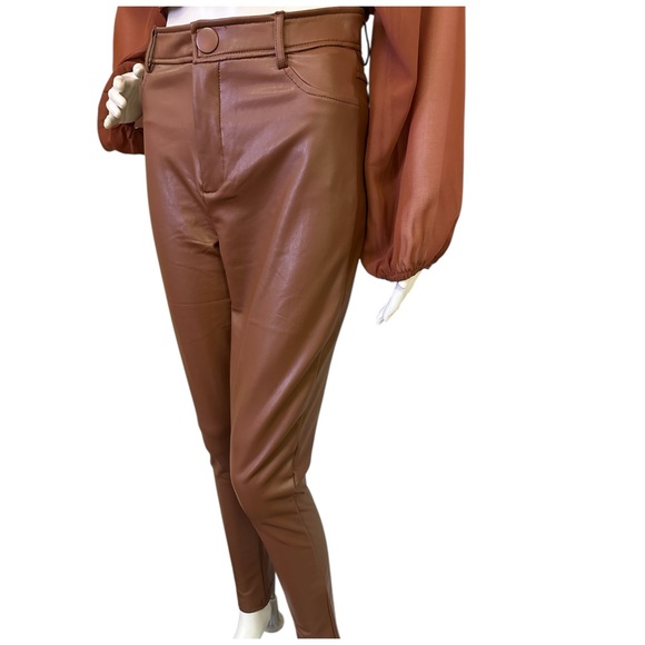 Lock It Faux Leather Pants - Cognac - Picture 3 of 7